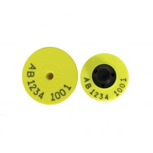 Pig Light Weight FDX EID button tag with Standard Male Button Yellow