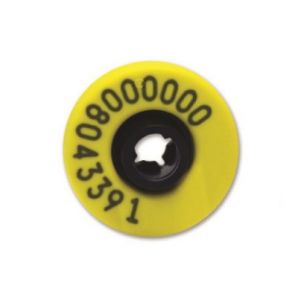 Re-Usable Cattle Tag No Male Button Yellow