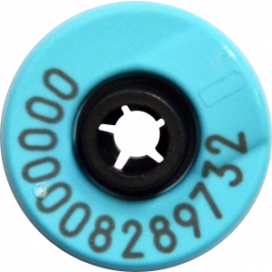 Blue Re-Usable Cattle Tag No Male Button